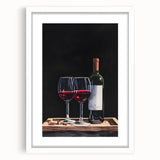 Abstract art print featuring swirling patterns in muted earth tones, framed with a white mat, suitable for dining room decor.