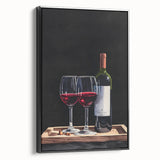 Black and white vintage poster art on framed canvas featuring a landscape painting, ideal for bedroom wall decor.