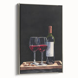 Landscape art painting on framed canvas featuring a colorful vintage poster design with black accents.