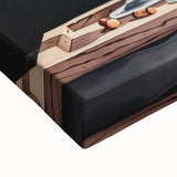 Large art featuring a black and white landscape painting on stretched canvas, ideal for bedroom wall decor.