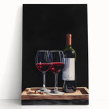 Black and white stretched canvas featuring a minimalist coffee cup design, ideal for kitchen wall art.