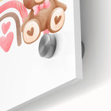 Girls Room Wall Art - Teddy Bear and Rainbow Kids Room Decor