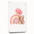 Girls Room Wall Art - Teddy Bear and Rainbow Kids Room Decor