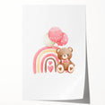 Girls Room Wall Art - Teddy Bear and Rainbow Kids Room Decor