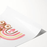 Girls Room Wall Art - Teddy Bear and Rainbow Kids Room Decor