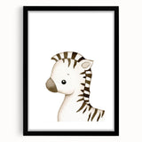 Stretched Canvas Art for Kids – Cute Watercolor Zebra Print