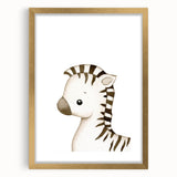 Stretched Canvas Art for Kids – Cute Watercolor Zebra Print