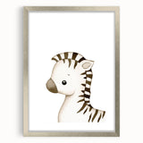 Stretched Canvas Art for Kids – Cute Watercolor Zebra Print