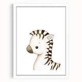 Stretched Canvas Art for Kids – Cute Watercolor Zebra Print