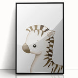 Stretched Canvas Art for Kids – Cute Watercolor Zebra Print
