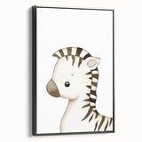 Stretched Canvas Art for Kids – Cute Watercolor Zebra Print