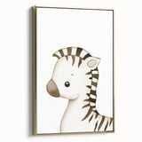 Stretched Canvas Art for Kids – Cute Watercolor Zebra Print