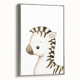 Stretched Canvas Art for Kids – Cute Watercolor Zebra Print
