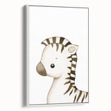 Stretched Canvas Art for Kids – Cute Watercolor Zebra Print