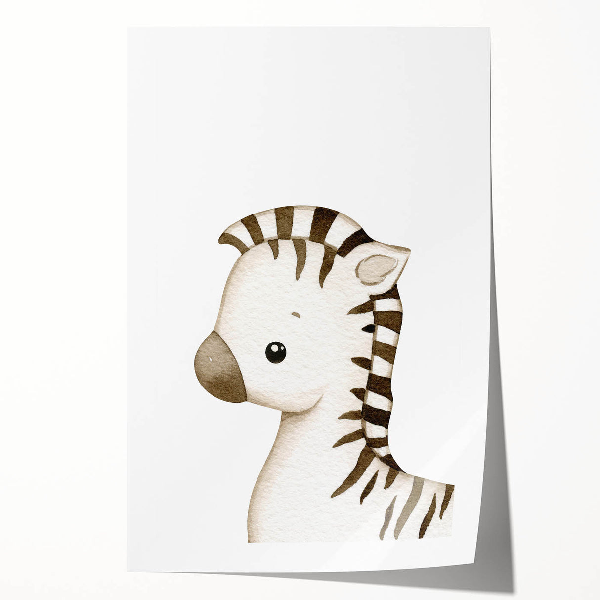 Stretched Canvas Art for Kids – Cute Watercolor Zebra Print