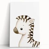 Stretched Canvas Art for Kids – Cute Watercolor Zebra Print