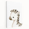 Stretched Canvas Art for Kids – Cute Watercolor Zebra Print