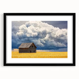 Landscape barn frame in mat black, showcasing a modern design with a sleek front view, perfect for enhancing home decor aesthetics. Ideal for rustic or contemporary interiors.