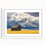 Landscape barn frame in a matte white finish, showcasing a rustic design with a spacious opening for artwork or photographs, ideal for home decor.