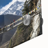 Close-up of a landscape bridge design printed on acrylic glass, showcasing vibrant colors and intricate details, ideal for modern home decor and art enthusiasts.