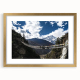 Elegant gold landscape bridge frame showcasing a stunning mat design, ideal for displaying artwork or photographs, enhancing home decor with a sophisticated touch.