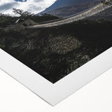 Landscape bridge artwork on rolled canvas showcasing intricate details and vibrant colors, perfect for home decor. Packaged securely in a sturdy tube for safe delivery.