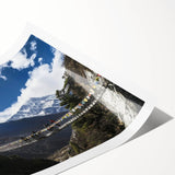 Landscape bridge artwork on rolled canvas, showcasing intricate designs with earthy tones, ideal for home decor. Packaged securely in a cardboard tube for delivery.