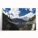 Landscape canvas artwork depicting a serene bridge scene, showcasing vibrant colors and intricate details, perfect for home decor or art enthusiasts.