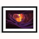 Framed landscape artwork showcasing vibrant canyons in rich earth tones, featuring a sleek black mat and frame, ideal for enhancing home decor aesthetics.