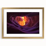 Elegant gold-framed landscape artwork depicting serene canyons, showcasing intricate details and a sophisticated mat, ideal for enhancing home decor.