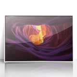 Framed acrylic artwork showcasing a stunning landscape of canyons, featuring vibrant colors and intricate details, perfect for enhancing home decor or office spaces.