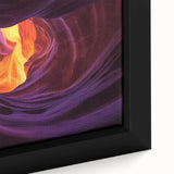 Framed canvas artwork depicting a vibrant landscape of canyons with rich colors and intricate textures, ideal for home decor, enhancing natural themes.