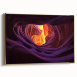 Framed canvas artwork showcasing a stunning landscape of canyons with rich golden tones, enhancing any space with its vibrant colors and captivating scenery. Perfect for nature lovers and home decor enthusiasts.