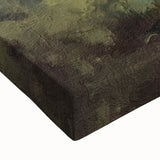 Close-up of a stretched canvas depicting a serene landscape countryside scene, featuring vibrant greens and blues, perfect for enhancing home decor with nature-inspired art. Ideal for those seeking tranquility in their living space.