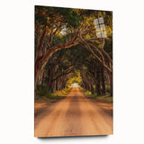 Acrylic glass landscape art depicting serene countryside scenery, showcasing vibrant green fields and rolling hills, ideal for home decor.