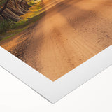Scenic rolled canvas artwork depicting a serene countryside landscape with rolling hills and vibrant green fields, showcasing natural beauty and tranquility. Packaged securely in a sturdy cardboard tube for protection during shipping.