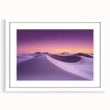 Desert landscape framed art with a white mat, showcasing warm earth tones and a serene scene, perfect for home or office decor. Ideal for nature lovers.