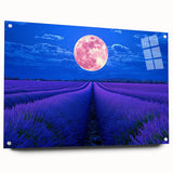 Acrylic landscape artwork showcasing vibrant green fields under a bright blue sky, viewed from the side with decorative pins, perfect for modern home decor.