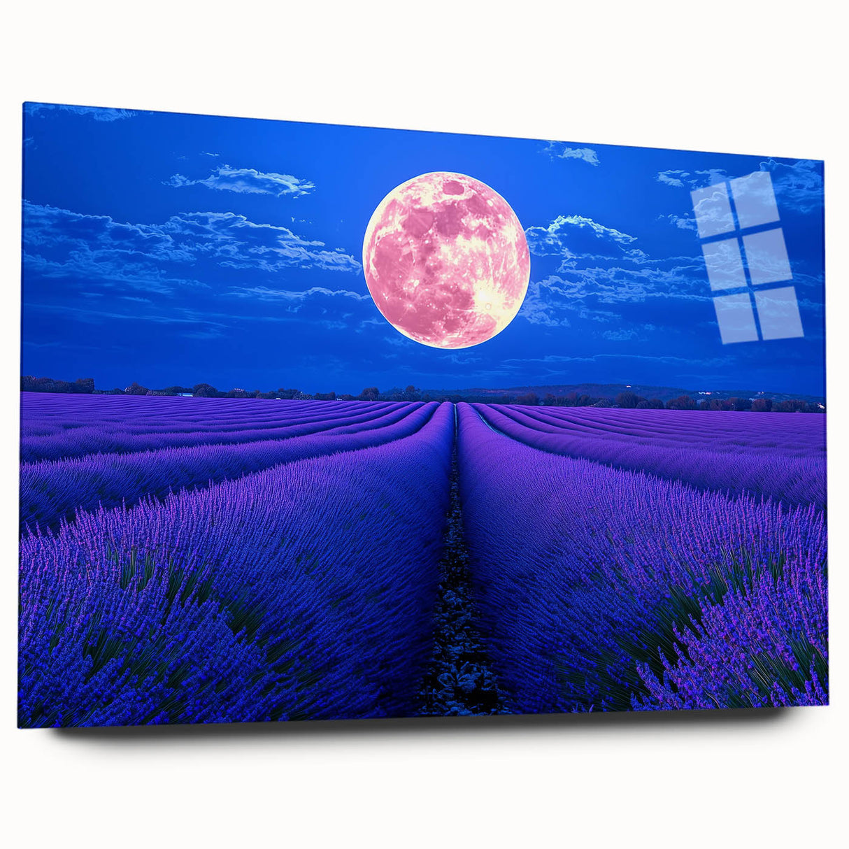 Acrylic landscape artwork showcasing vibrant fields in a side view, elegantly framed without pins, perfect for enhancing modern decor. Ideal for nature lovers.