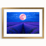 Elegant gold-framed landscape artwork featuring vibrant green fields under a clear blue sky, perfect for home decor and enhancing interior aesthetics.
