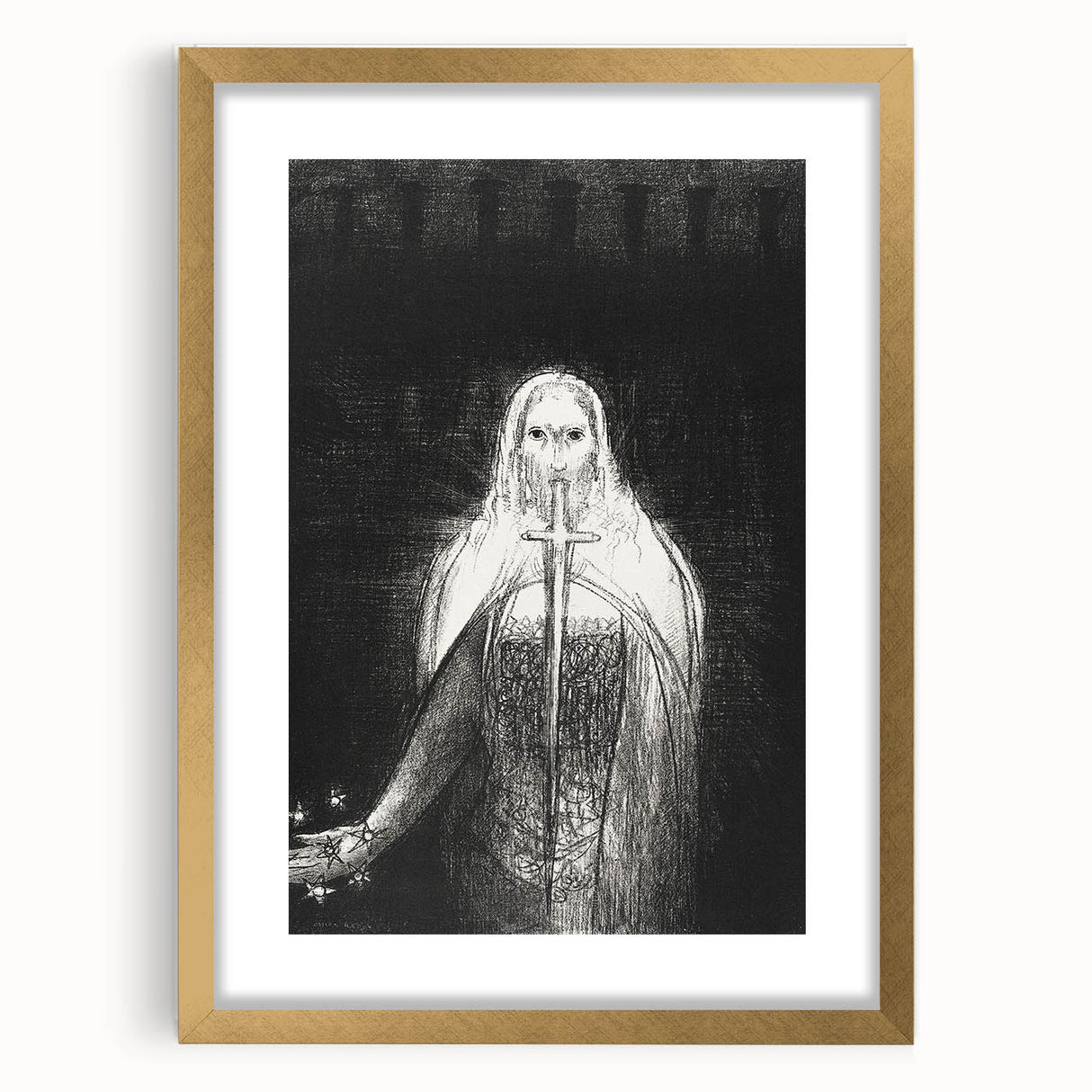 Modern Wall Art: Odilon Redon’s Mystical Sword and Stars Artwork