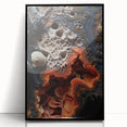 Large abstract wall art in black and white, acrylic print in a black frame, suitable for modern art wall decor.