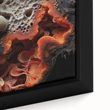 Extra large black wall art on canvas featuring colorful, textured abstract elements, ideal for living room decor.