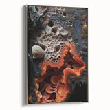 Landscape art painting of a natural scene on framed canvas, featuring muted earth tones, ideal for living room decor.