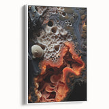 Vintage poster art featuring vibrant, colorful elements on a large framed canvas, ideal for living room decor.