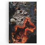 Black and white close-up photo of natural elements on a stretched canvas, suitable as large kitchen wall art.