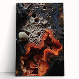 Black and white close-up photo of natural elements on stretched canvas, ideal for kitchen wall art or bedroom ambiance.