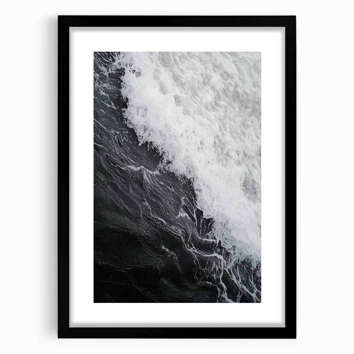 Extra large abstract art print with textured swirls in vibrant colors on a black framed canvas, ideal for living room decor.