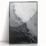 Large art print of a close-up nature scene in a gold frame, featuring mid-century modernist style.