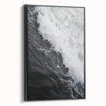 Black and white framed canvas depicting a detailed landscape, ideal for bedroom wall art.